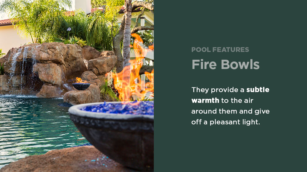 fire bowls provide a subtle warmth to the air around them