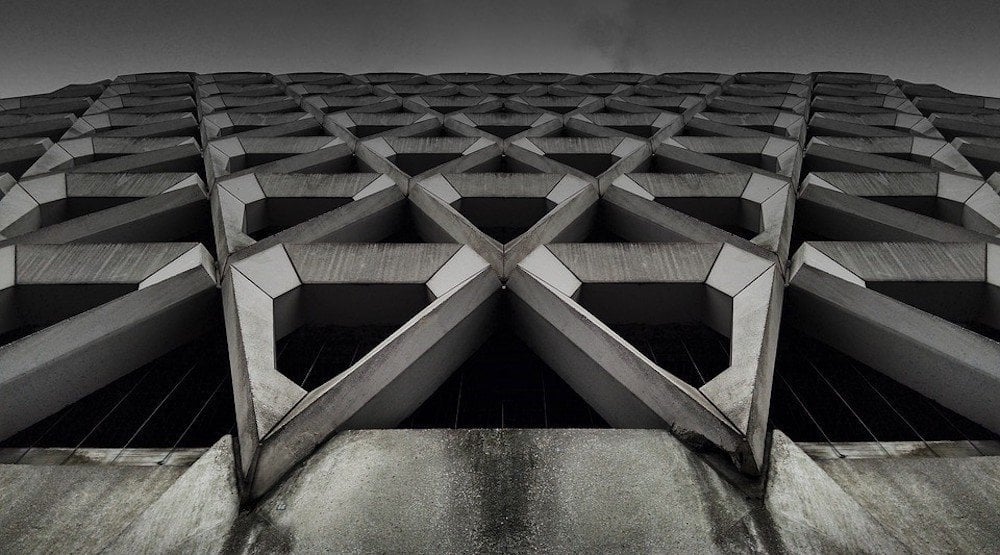 triangle concrete pattern wall