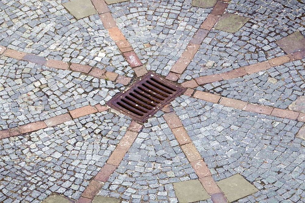 drain with stone bricks