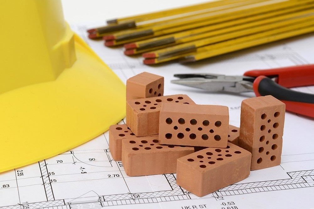 bricks on table