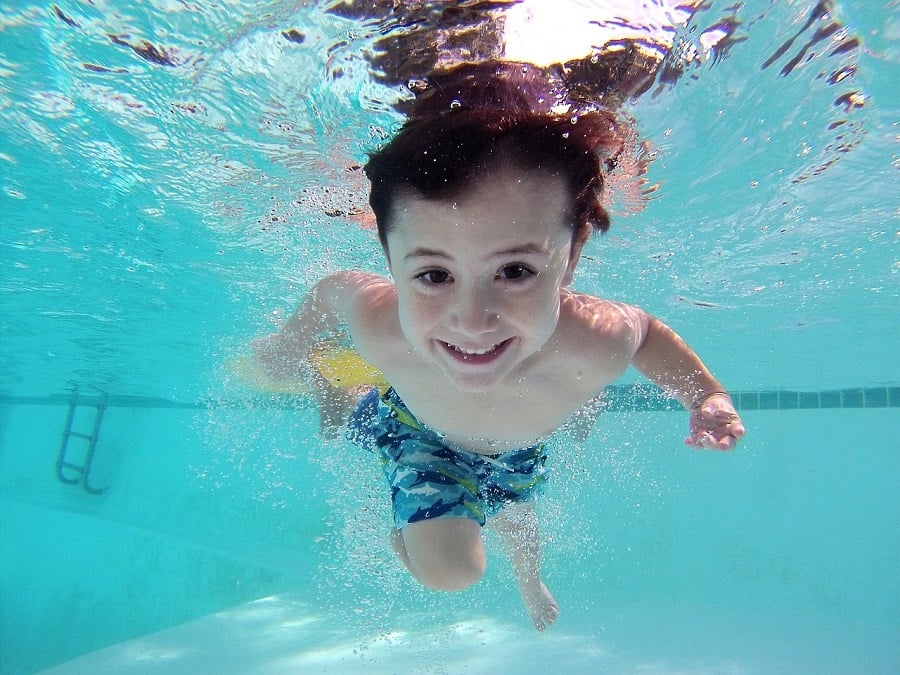 child swimming