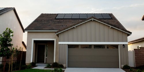 Solar panels on house