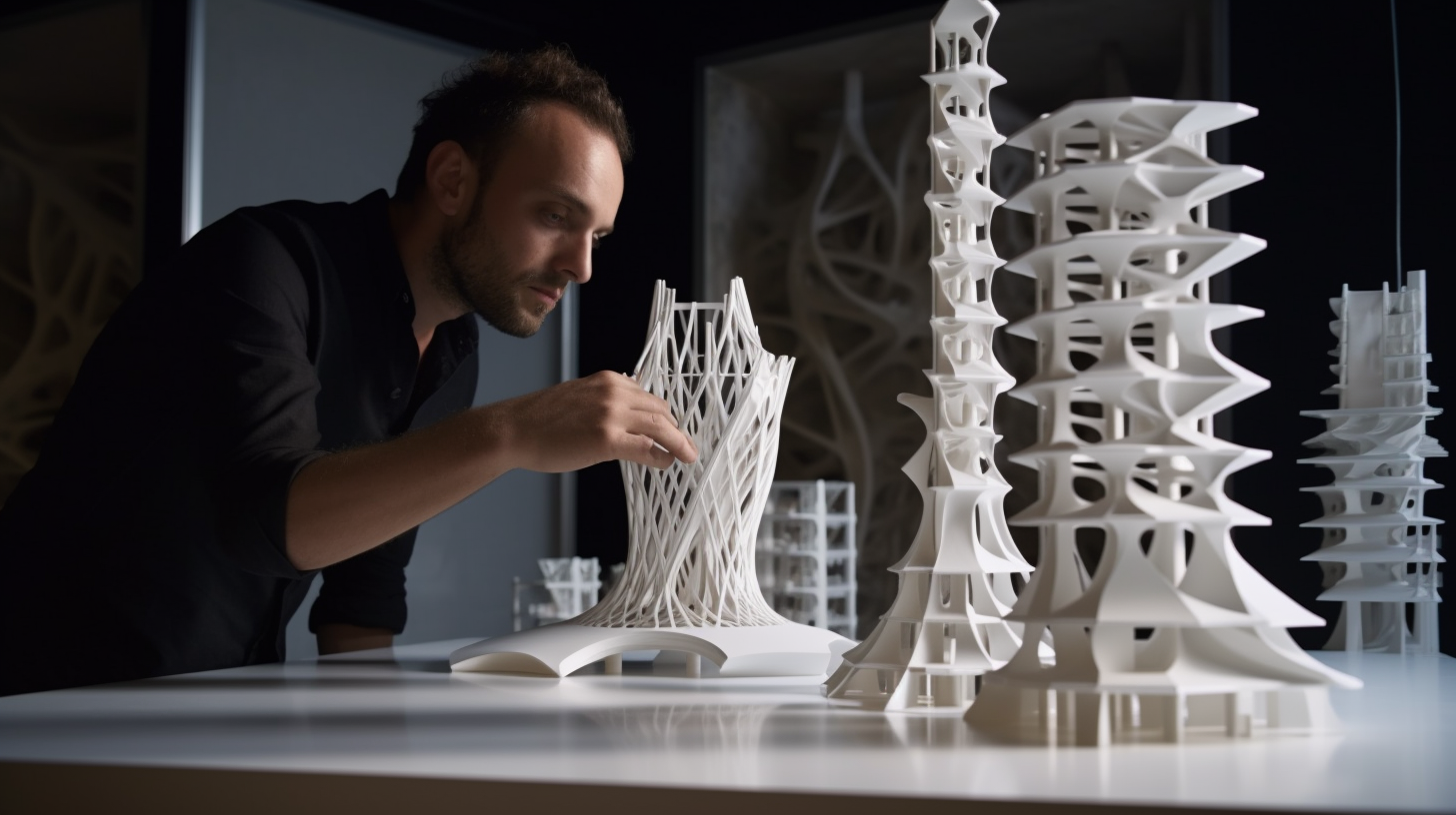 architect using 3d printed models