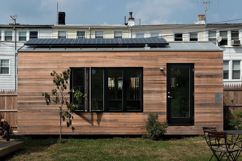 tiny home with solar panel