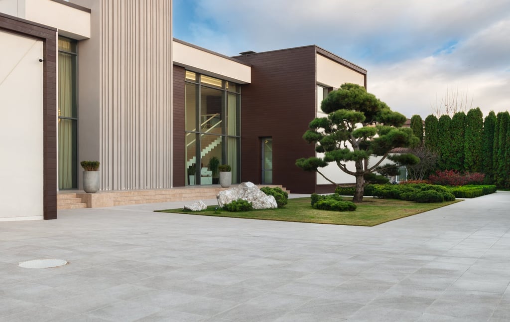 stone flooring in garden